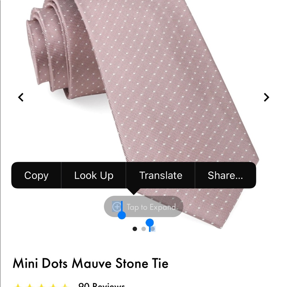 BHLDN x tie bar blush collection mini dots blush mens tie